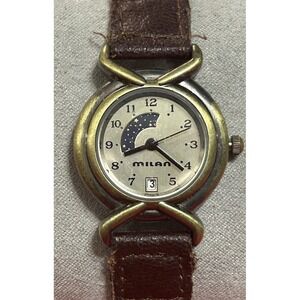 Vintage Milan Moonphase Women Watch Date Dial New Battery